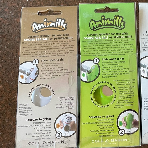 Cole&Mason Salt or Pepper Animills Magnetic Frog Cow Cat or Dog $10for1 Mill NWB - Picture 7 of 12